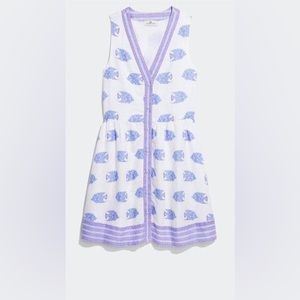 VINEYARD VINES  
Tang Embroidered Button-Up Dress In Fish White Cap